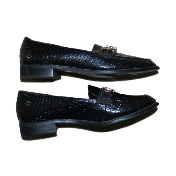 ASOS Vapor Snaffle Loafer in Black Croc - Size 10W - Picture 8 of 10